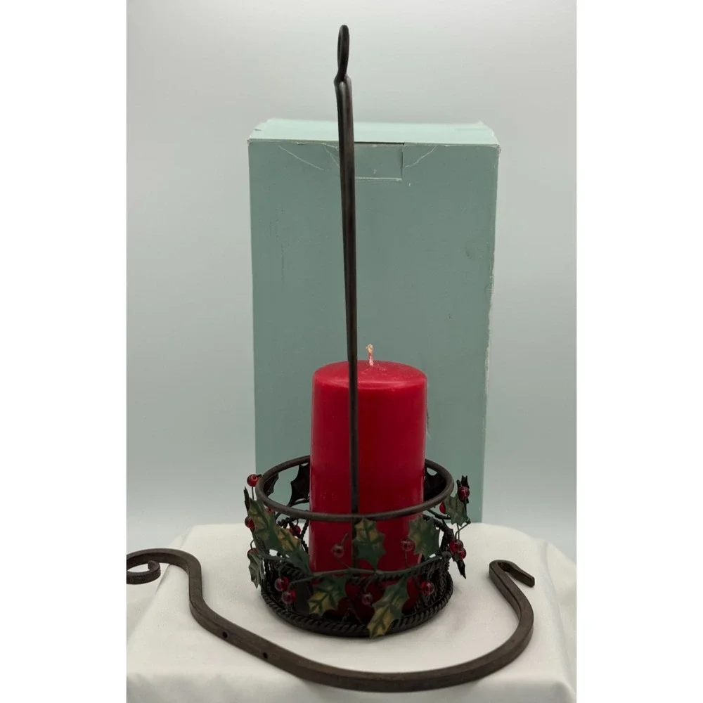 Partylite P9905 Holly Lites Hanging Candle Holder - NEW open Box W/Free Candle